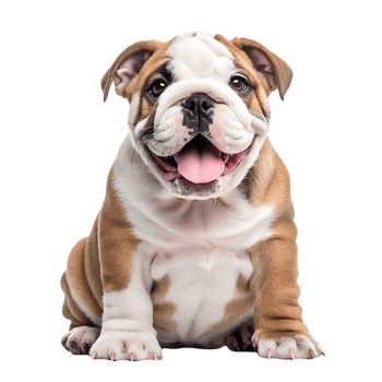 Adorable english bulldog puppy smiling png