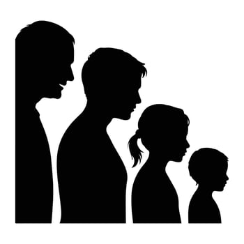 Family silhouettes generation progression people vector