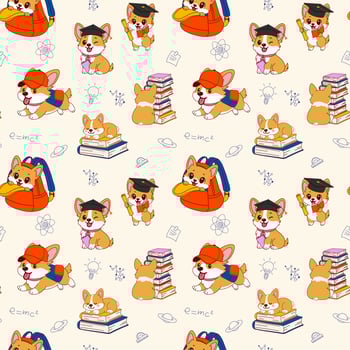 Cute corgis pattern design vector