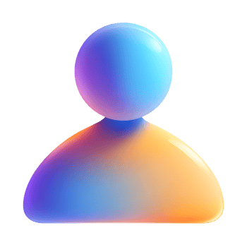 Colorful gradient icons of people with vibrant hues on transparent background png