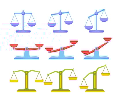 colorful scales of justice illustrations vector