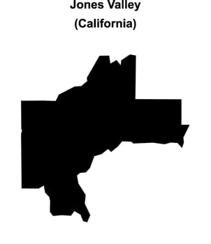 Jones Valley, California blank outline map vector