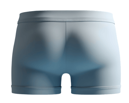 Male boxer brief provides comfort, soft grey fabric, light blue style png