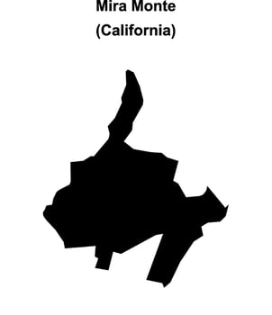Mira Monte, California blank outline map vector