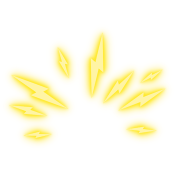 Yellow Electric Burst Lightning Bolt Energy Flash, Glowing lightning bolt effects png