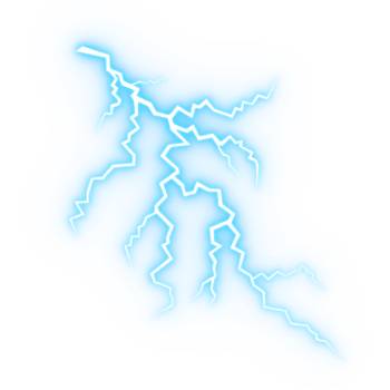 Blue Glowing Realistic Lightning Strike Electric Thunder, Lightning strikes effect png