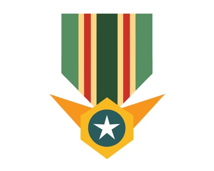 Illustrative Design of a Military Medal A Symbolic Representation of Honor, Sacrifice, and Patriotism on a White Background vector