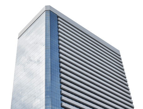 Blue glass tower building png