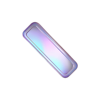 Holographic Rectangular Glass Panel. Futuristic Design And Technology Concept Isolated On Transparent Background png