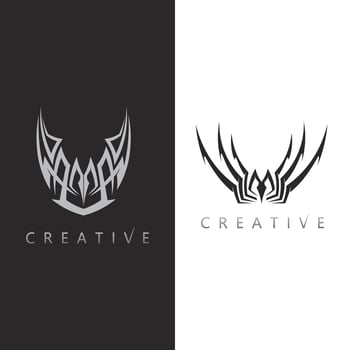 Modern black and white logo design vector
