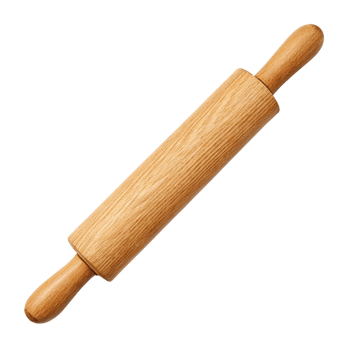 A rolling pin for baking, isolated on a transparent background png