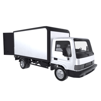 Delivery truck isolated on transparent png