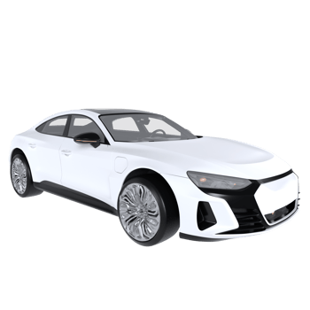 Electric sedan car isolated on transparent png