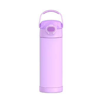 Purple stainless steel water bottle with isolated on transparent background png