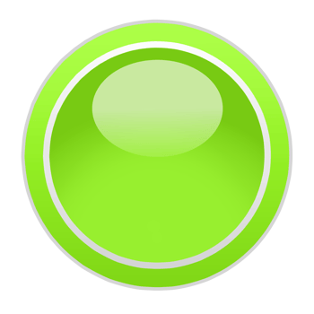 Glossy Green Circle Button with White Outline and Shine png