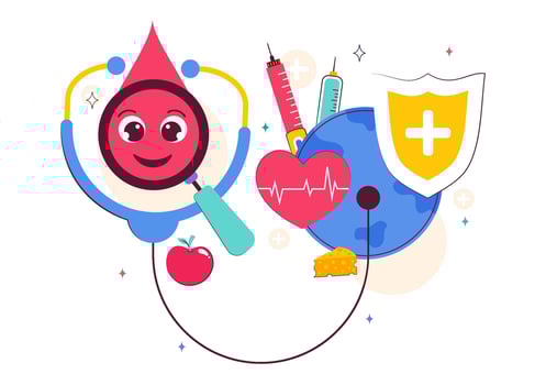 Illustration of health and nutrition elements vector