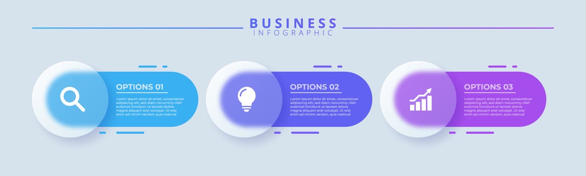Business infographic with three options vector