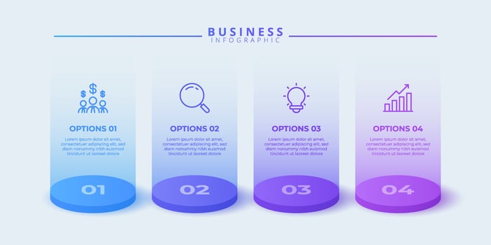 Business infographic with four options vector