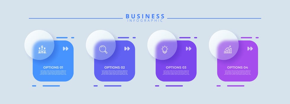 Business infographic with four strategy options vector