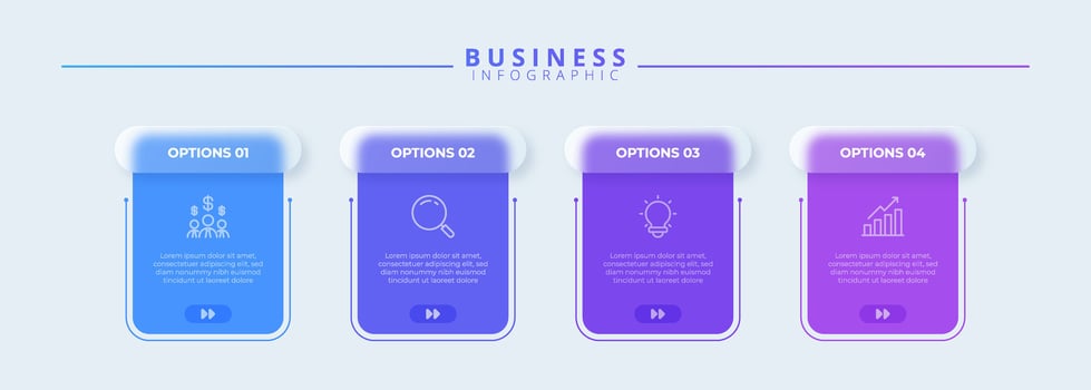 Business infographic with four options vector