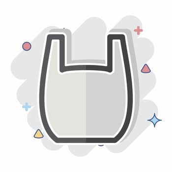 Icon Plastic Bag. related to Plastic Product symbol. comic style. design editable vector