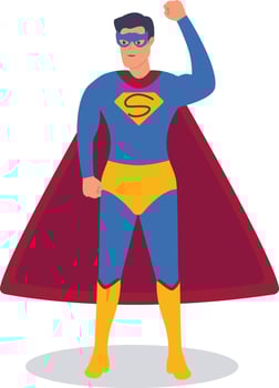 Illustration of Male with Superhero Costume. Isolated on White Background vector