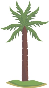 Beautiful Tropical Palm Tree. Cartoon Illustration. vector