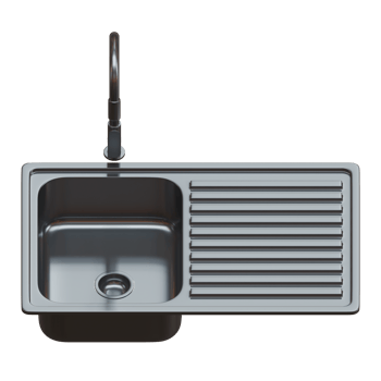 Kitchen Sink Front View 3D Render Illustration png
