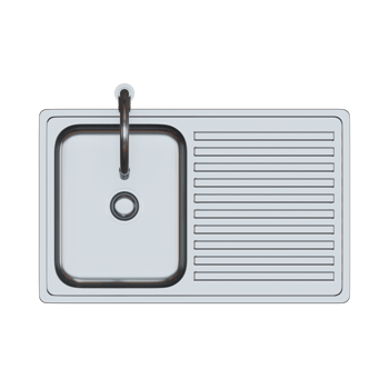 Kitchen Sink Top View 3D Render Illustration png