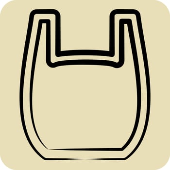 Icon Plastic Bag. related to Plastic Product symbol. hand drawn style. design editable vector