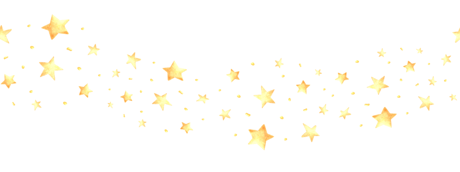 Gold stars and sparkles watercolor seamless border for baby desing. Cute selestial festive backdrop hand drawn isolated. Christmas prints for children background. Fairy dreams wallpaper for nursery. png