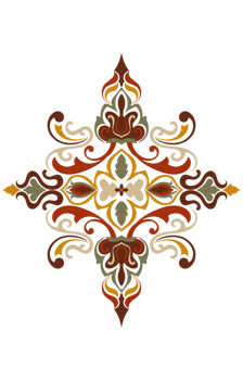 Ornamental Floral Pattern in Warm Tones transparent background png