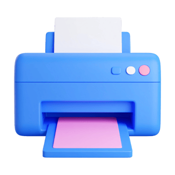 Charming blue 3D printer graphic illustration on transparent background png