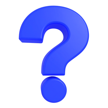 Glossy bright blue question mark symbol on transparent background png