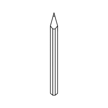 Minimalist black and white pencil icon outline on white background vector