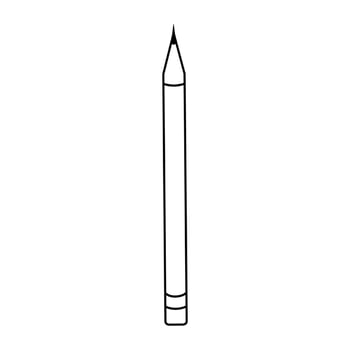 Minimalist black and white outline of a pencil on white background vector