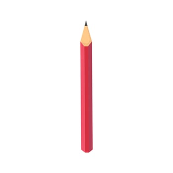 Red pencil on white background vector