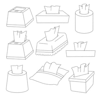 tracing napkin set line icons hygiene illustration vector