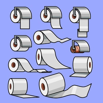 various toilet paper roll illustrations vector