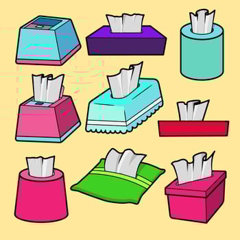 Various colorful tissue boxes vector