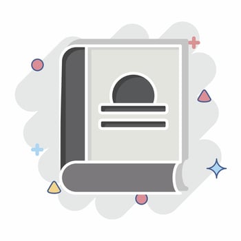 Icon Law Book. related to Taxes symbol. comic style. design editable vector