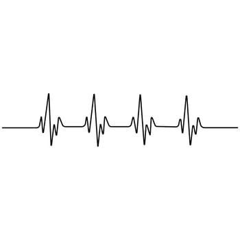 Heartbeat Pulse Line, EKG or ECG Waveform Graphic Symbolizing Life, Health, Cardiology, Medical Care, and Rhythm. vector