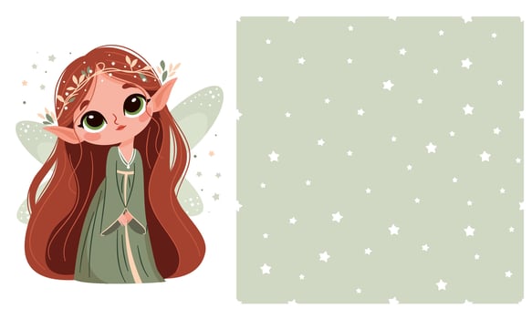 Cute fairy character illustration vector