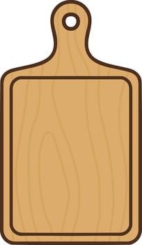 Wooden cutting board paddle shape with hanging hole vector