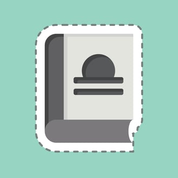 Sticker line cut Law Book. related to Taxes symbol. design editable vector