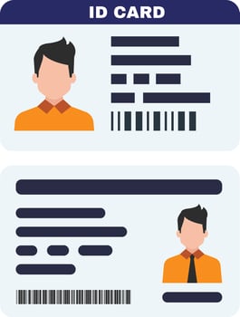 set Identification card icon set vector