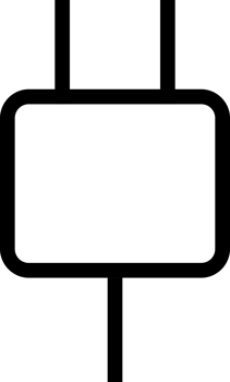 Black line electric plug socket png