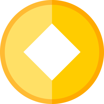 Yellow gold vintage coin hole chinese png
