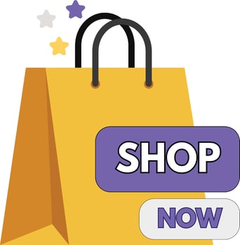 A vibrant yellow shopping bag Shop now vector