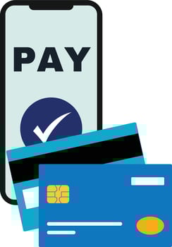 Smartphone mobile card payment vector